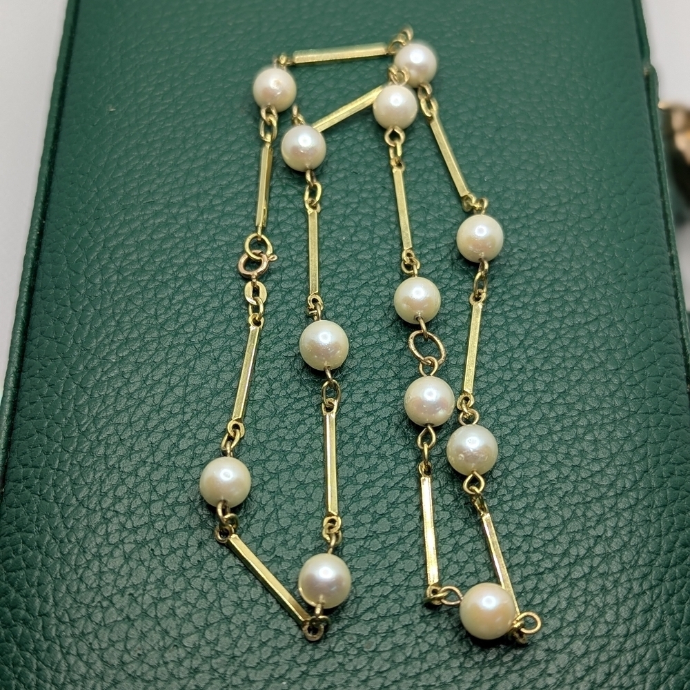 ✨ 8K Gold Natural Pearl Necklace ✨ - Picture 1 of 11